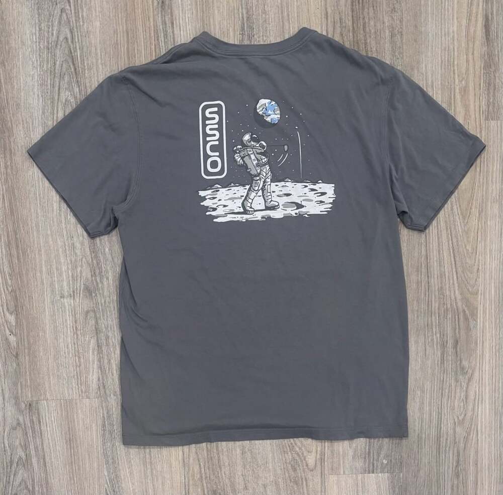 Southern Shirt SSco Astronaut Tee Size LG Gray Cotton Pocket T-Shirt
